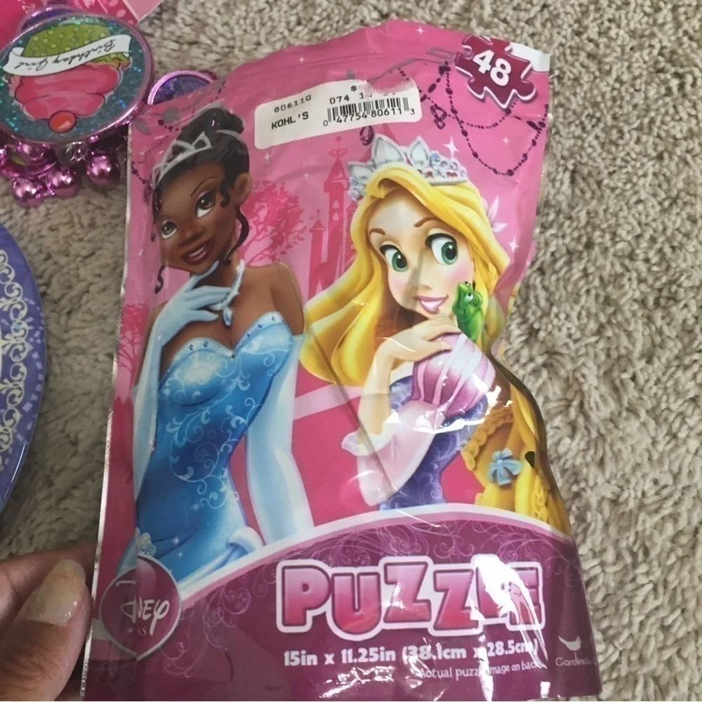 Disney Princess puzzle and coin purse. Birthday beads